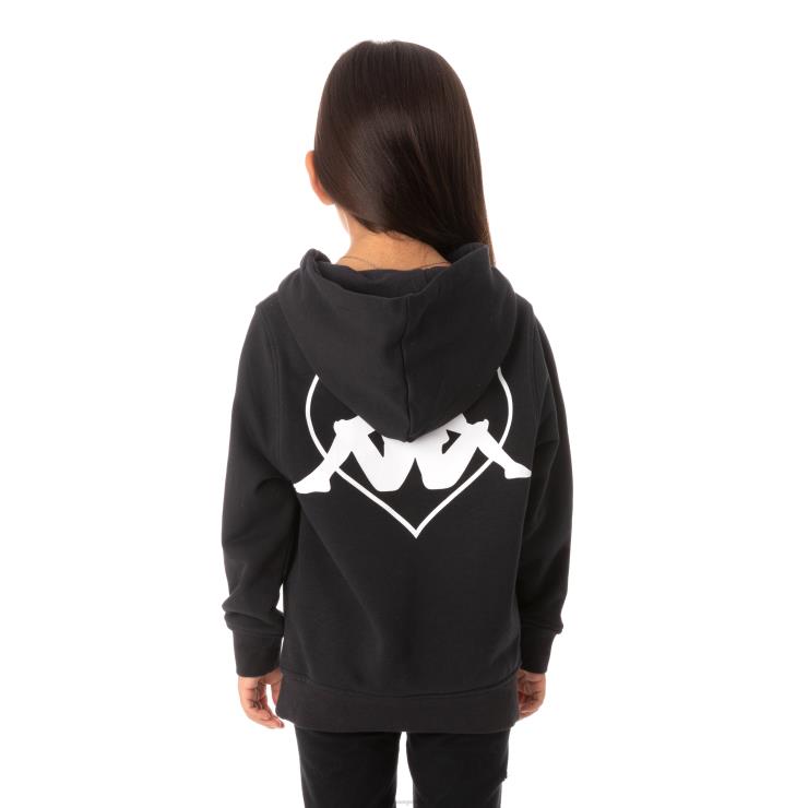 Kappa barn barn autentisk elsker torun hettegenser svart VBD6F554