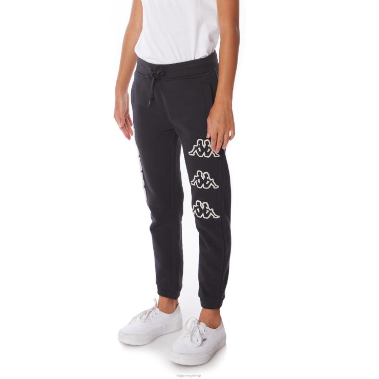 Kappa barn arsyx joggebukser med logo for barn svart røyk VBD6F568