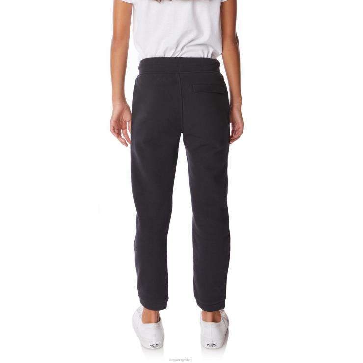 Kappa barn arsyx joggebukser med logo for barn svart røyk VBD6F568
