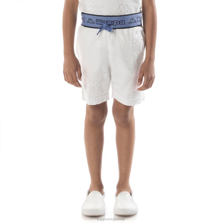 Kappa barn eko-shorts med logotape for barn hvit blå VBD6F616