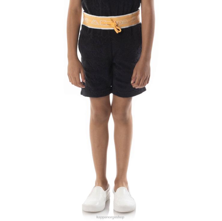 Kappa barn eko-shorts med logotape for barn svart røyk oransje VBD6F617