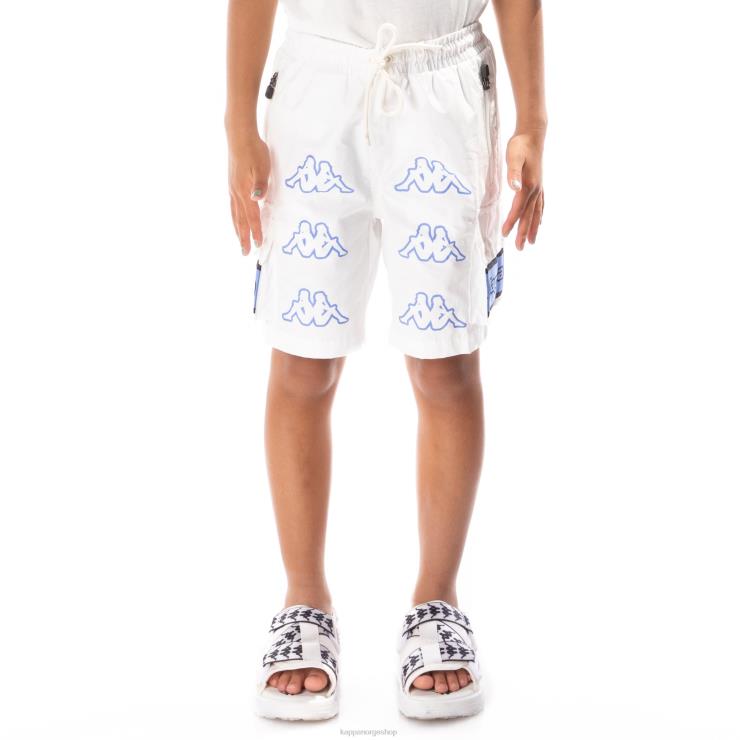 Kappa barn esso cargo shorts med logotape for barn hvit blå VBD6F790
