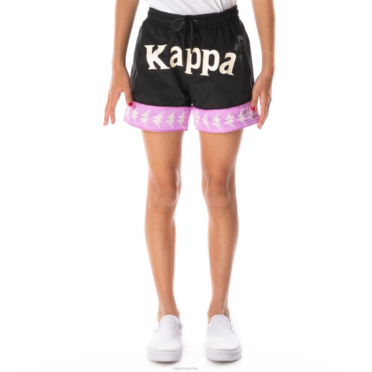 Kappa barn kids 222 banda calabash 3 shorts svart røykfiolett VBD6F804