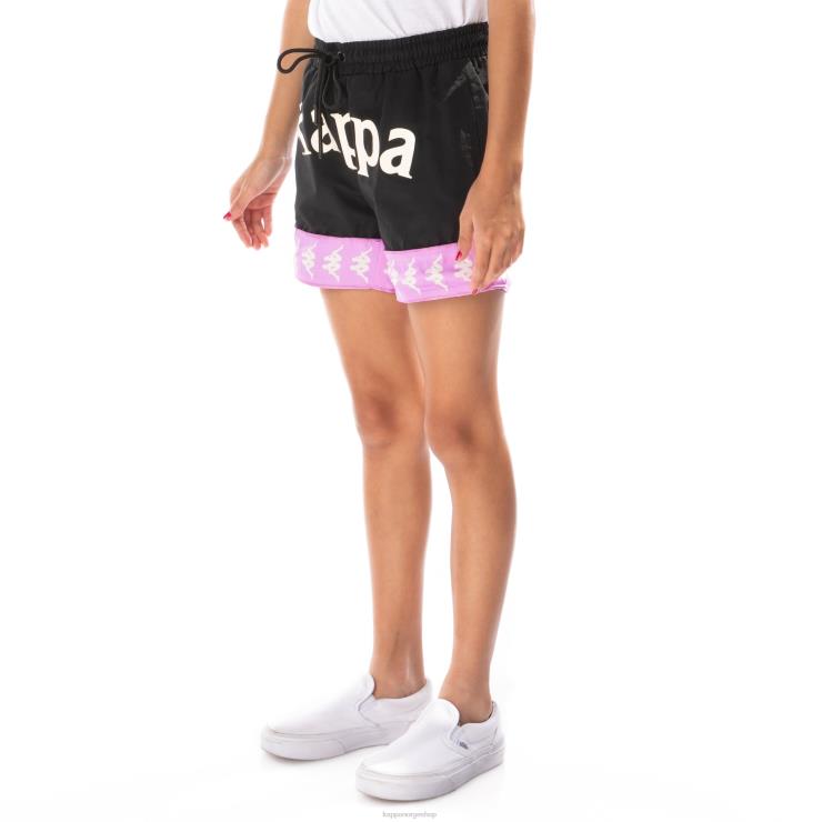 Kappa barn kids 222 banda calabash 3 shorts svart røykfiolett VBD6F804