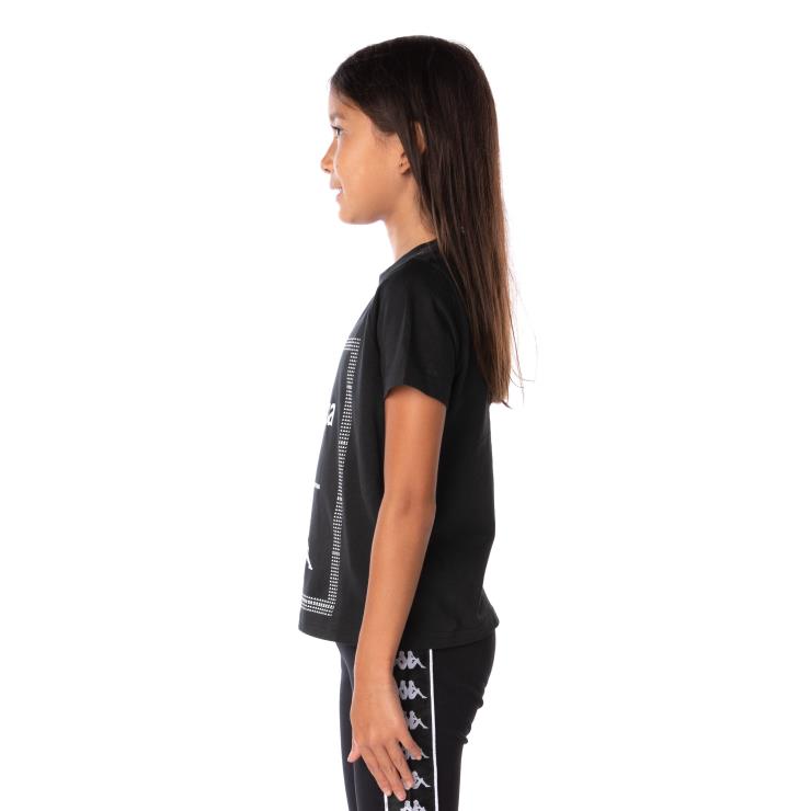 Kappa barn autentisk grafisk t-skjorte for barn svart røyk VBD6F665