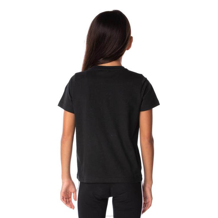 Kappa barn autentisk grafisk t-skjorte for barn svart røyk VBD6F665