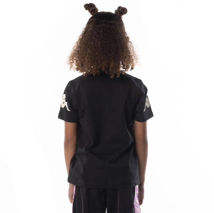 Kappa barn autentisk paroo t-skjorte for barn svart røykfiolett VBD6F690