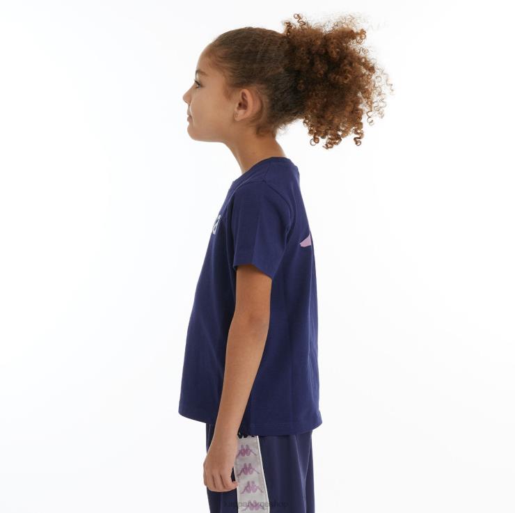 Kappa barn autentisk runis t-skjorte for barn marine hvit VBD6F728