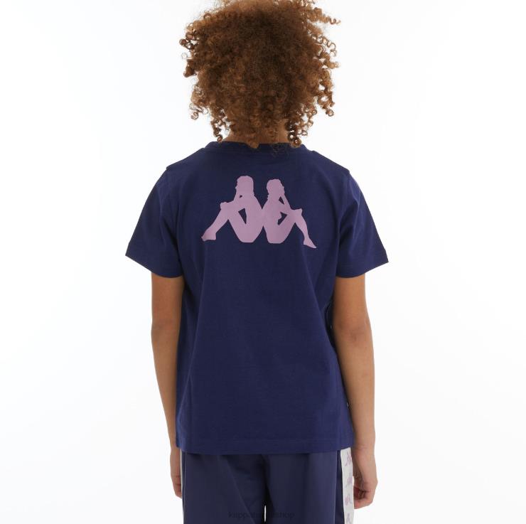 Kappa barn autentisk runis t-skjorte for barn marine hvit VBD6F728