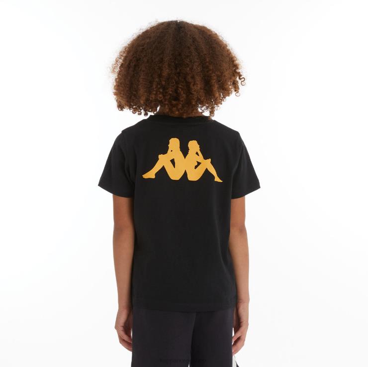 Kappa barn autentisk runis t-skjorte for barn svart røyk lys oransje VBD6F729