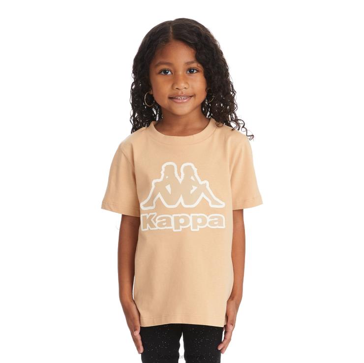 Kappa barn bant t-skjorte med logotape for barn beige VBD6F736