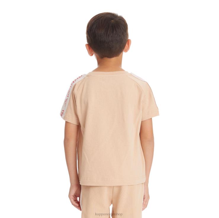 Kappa barn barn logo tape avirec 2 t-skjorte beige VBD6F738