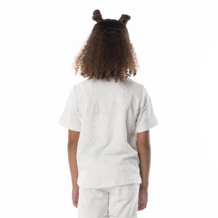 Kappa barn efro t-skjorte med logotape for barn hvit blå VBD6F673