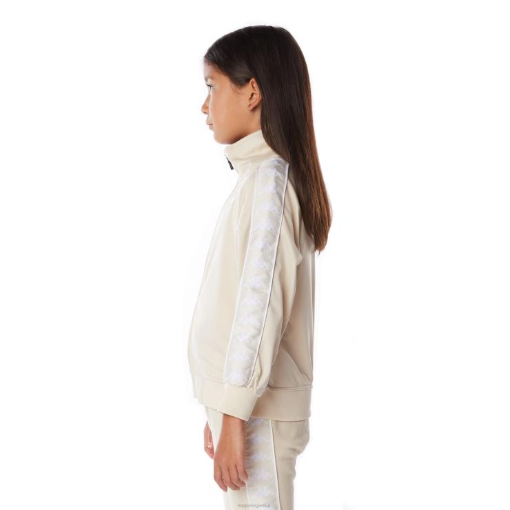 Kappa barn 222 banda anniston treningsjakke for barn beige hvit VBD6F406