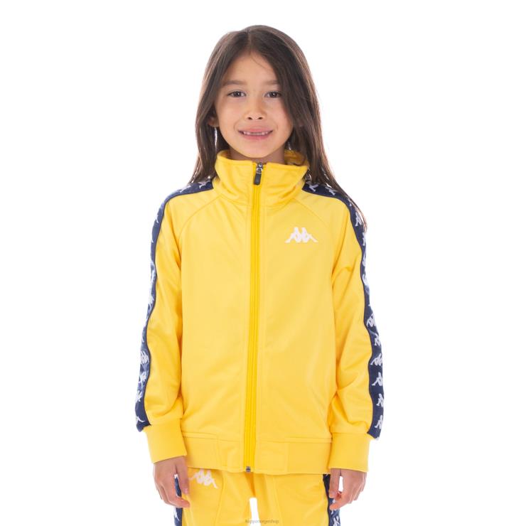 Kappa barn 222 banda anniston treningsjakke for barn gul blå hvit VBD6F451