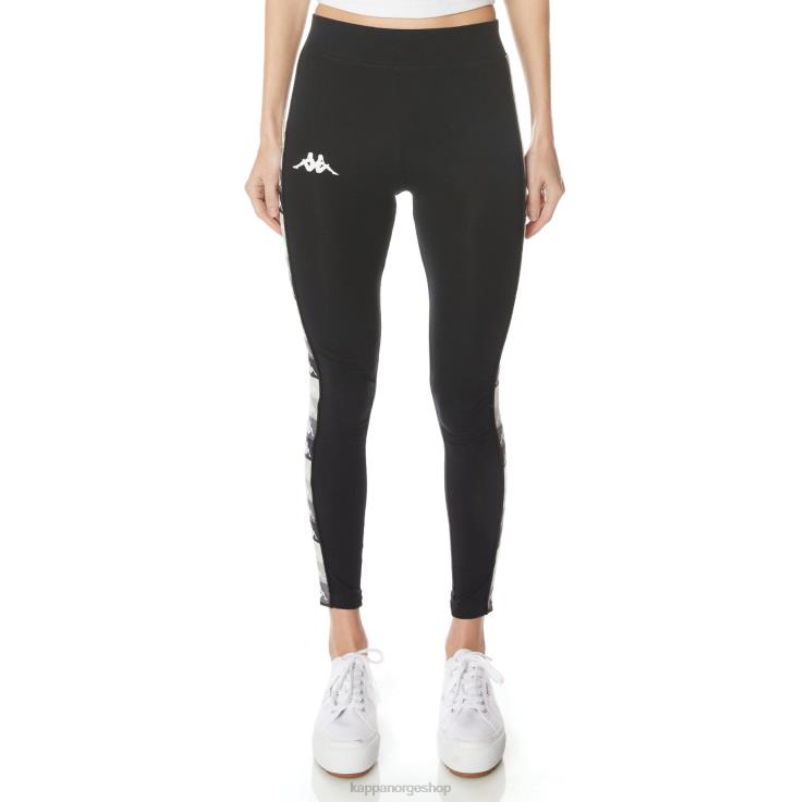 Kappa kvinner 222 banda leo leggings svart jetfly VBD6F392