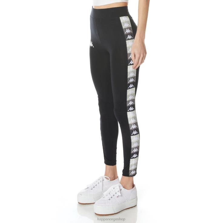 Kappa kvinner 222 banda leo leggings svart jetfly VBD6F392