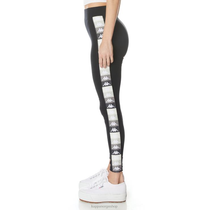 Kappa kvinner 222 banda leo leggings svart jetfly VBD6F392