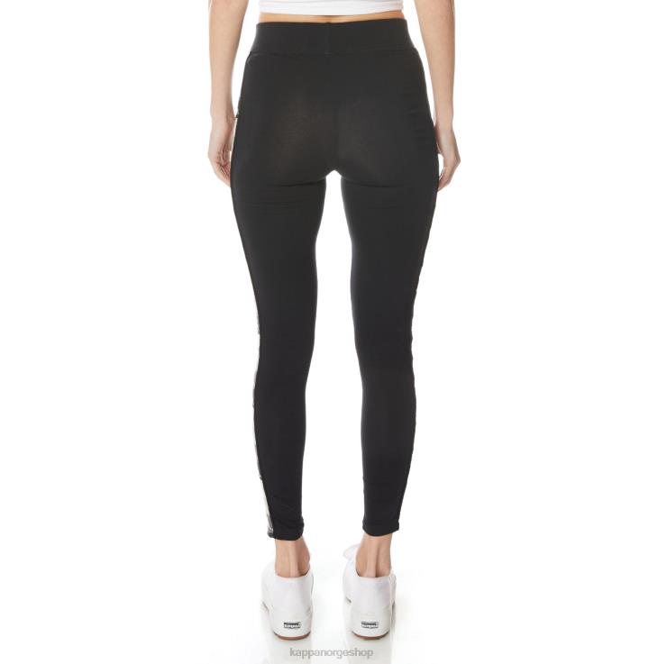 Kappa kvinner 222 banda leo leggings svart jetfly VBD6F392