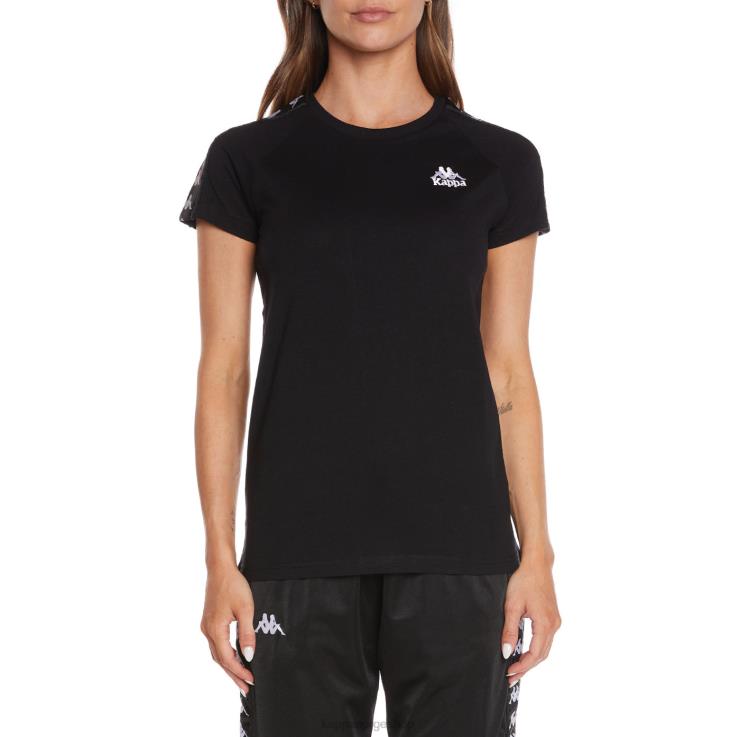 Kappa kvinner 222 banda apan t-skjorte svart VBD6F384