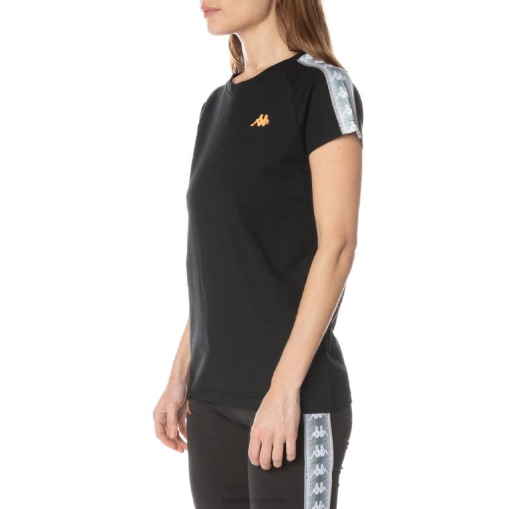 Kappa kvinner 222 banda gapan t-skjorte kulsvart VBD6F380