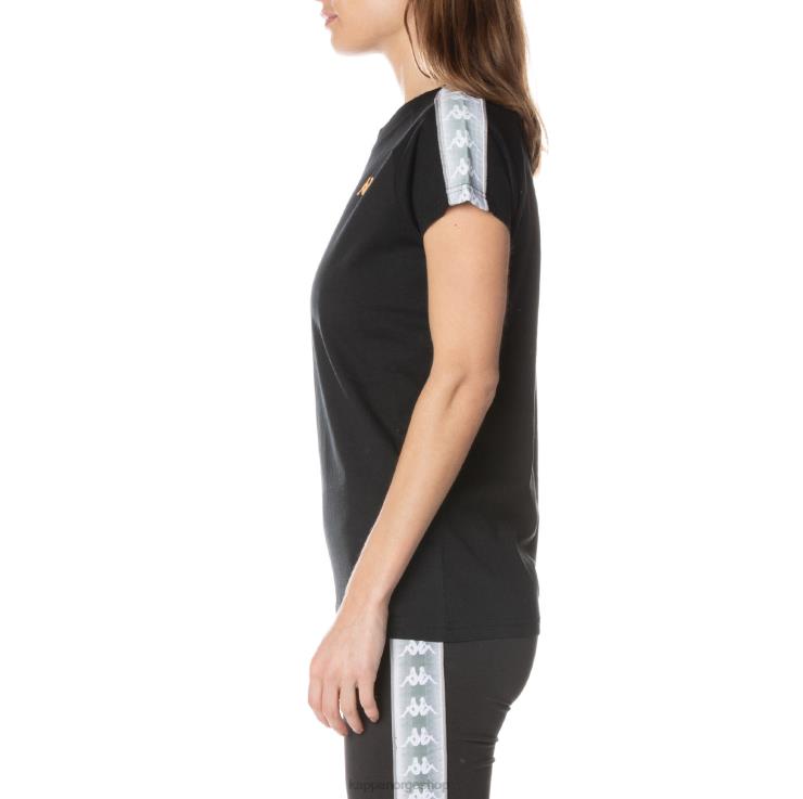 Kappa kvinner 222 banda gapan t-skjorte kulsvart VBD6F380