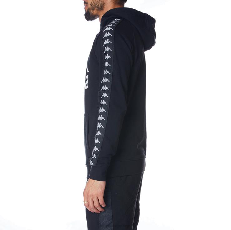 Kappa menn 222 banda hurtado 2 hettegenser svart hvit VBD6F43