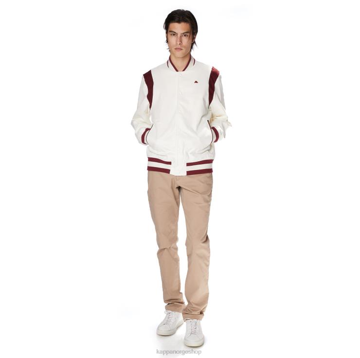 Kappa menn robe giovani naons varsity jakke hvit rød VBD6F74