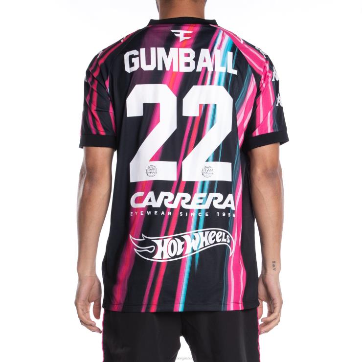 Kappa menn autentisk gumball gabz fotballdrakt svart rosa VBD6F193