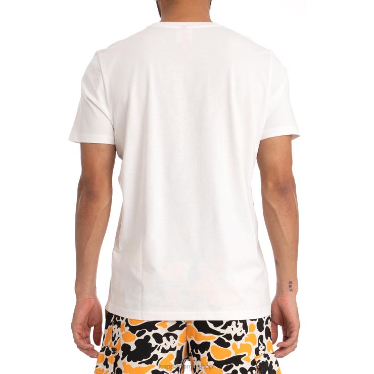 Kappa menn autentisk phullo t-skjorte hvit svart røyk VBD6F177