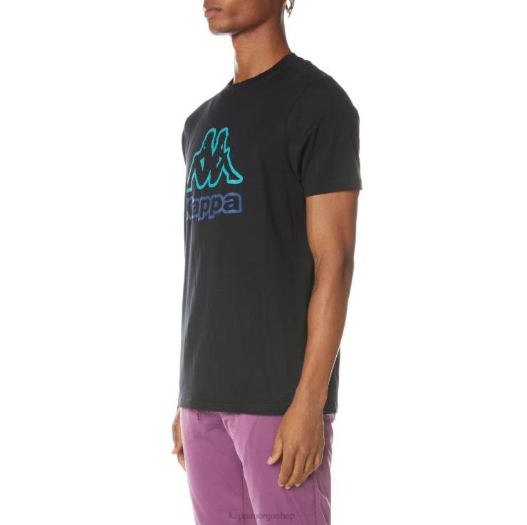Kappa menn logo gart t-skjorte kulsvart VBD6F160