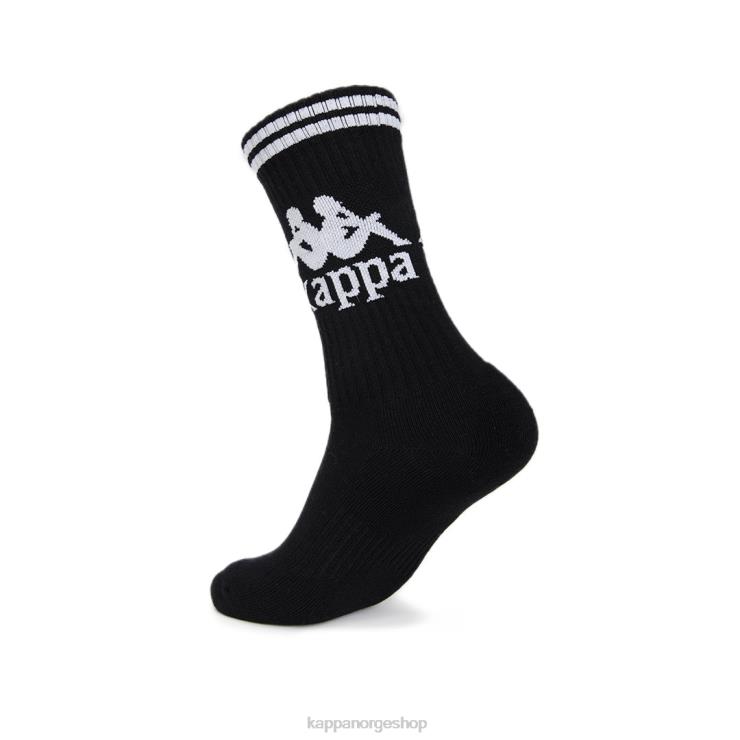 Kappa unisex autentiske astersokker 1 pakke svart hvit VBD6F353
